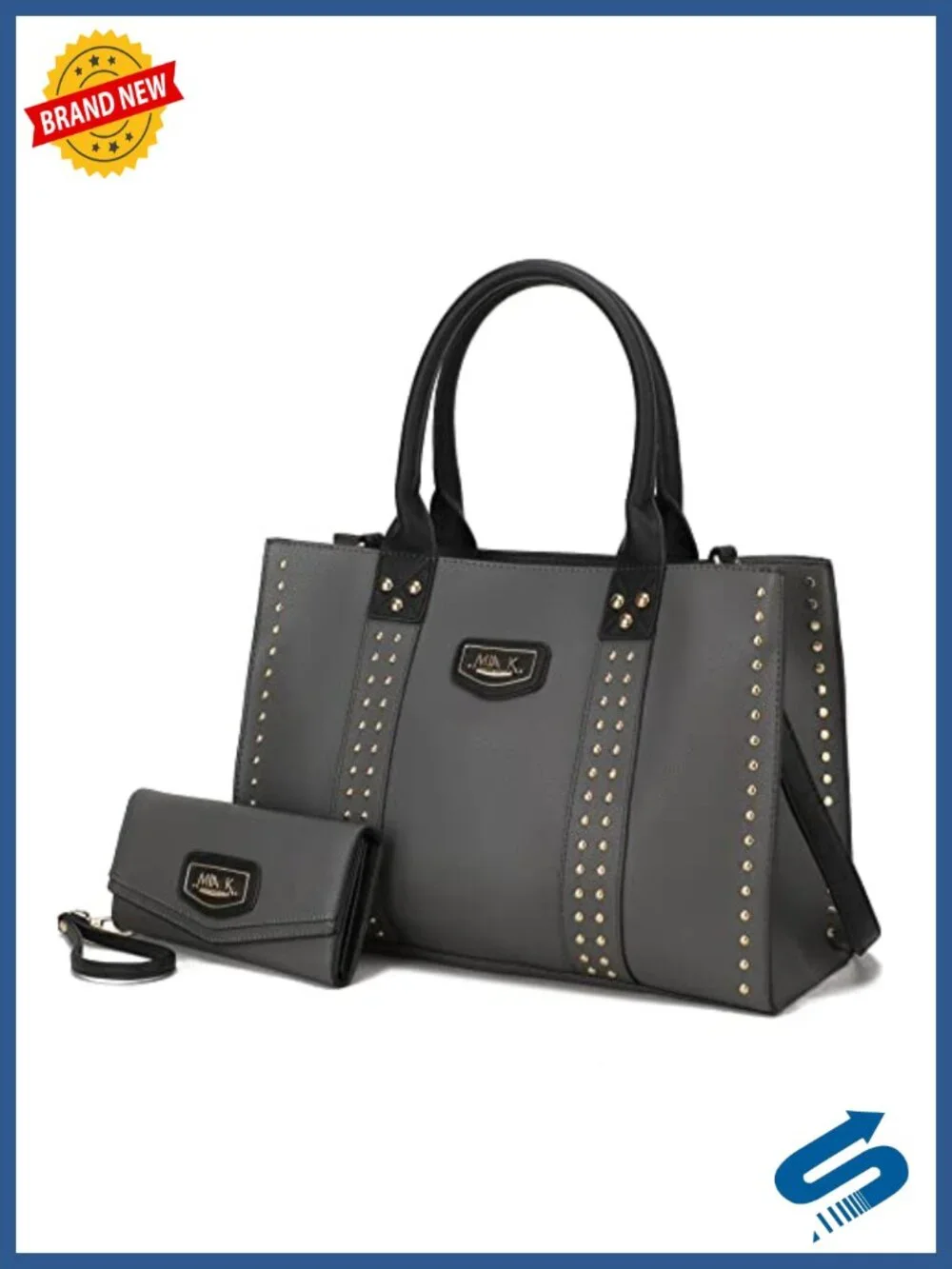 Vegan Leather Tote Bag for Women Crossbody Satchel Purse with Wallet